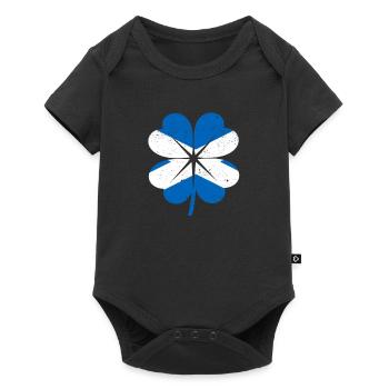 Drapeau Ecossais Feuille de Trèfle Irlandais - Body à manches courtes Premium Bébé - noir - Devant