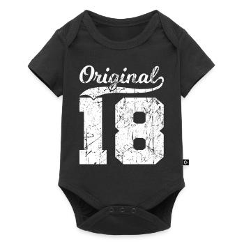 18 Original 6 Jahren Junge Mädchen Geburtstag - Baby Premium Kurzarmbody - Schwarz - Vorne