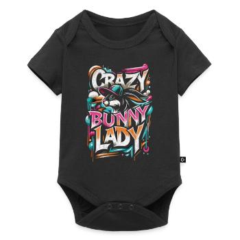 Crazy Bunny Lady - Baby Premium short-sleeve bodysuit - black - Front
