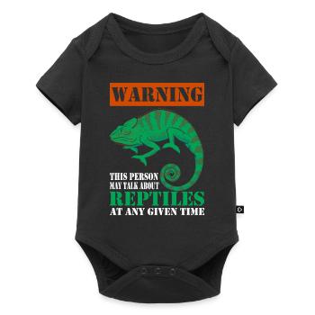 Avertissement : Cette personne parle peut-être de reptiles - Body à manches courtes Premium Bébé - noir - Devant