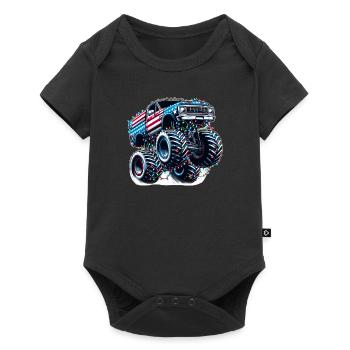 USA Monster Truck - Christmas Lights String Lights - Baby Premium short-sleeve bodysuit - black - Front
