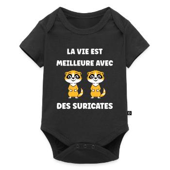 Humour petit suricate - Body à manches courtes Premium Bébé - noir - Devant