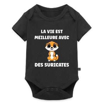 Humour petit suricate - Body à manches courtes Premium Bébé - noir - Devant