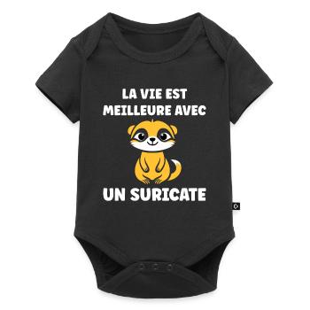 Humour petit suricate - Body à manches courtes Premium Bébé - noir - Devant