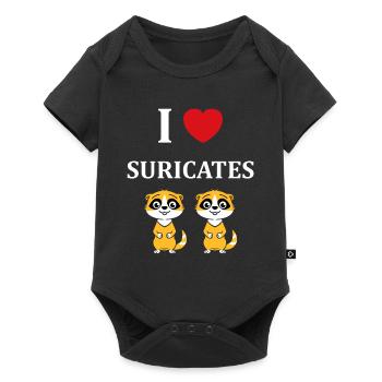 Humour petit suricate - Body à manches courtes Premium Bébé - noir - Devant