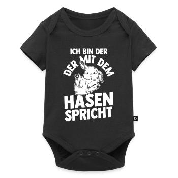 Kaninchen Hase - Baby Premium Kurzarmbody - Schwarz - Vorne