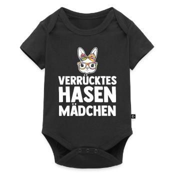Kaninchen Hase - Baby Premium Kurzarmbody - Schwarz - Vorne
