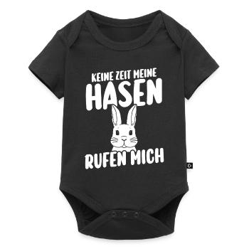 Kaninchen Hase - Baby Premium Kurzarmbody - Schwarz - Vorne