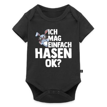 Kaninchen Hase - Baby Premium Kurzarmbody - Schwarz - Vorne