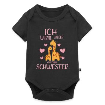 Bald Wieder Große Schwester Verkünden Giraffen - Baby Premium Kurzarmbody - Schwarz - Vorne