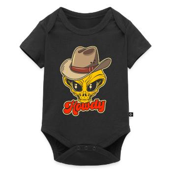 Howdy Alien Cowboy Space UFO Funny Western Rodeo - Baby Premium short-sleeve bodysuit - black - Front