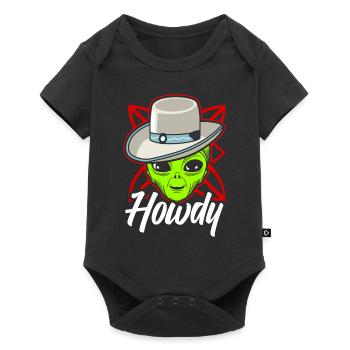 Howdy Alien Cowboy Space UFO Funny Western Rodeo - Baby Premium short-sleeve bodysuit - black - Front