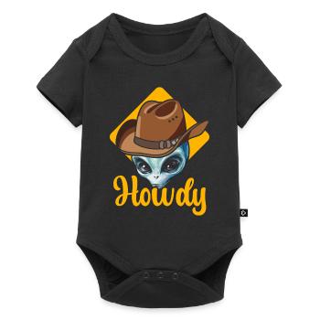 Howdy Alien Cowboy Space UFO Funny Western Rodeo - Baby Premium short-sleeve bodysuit - black - Front