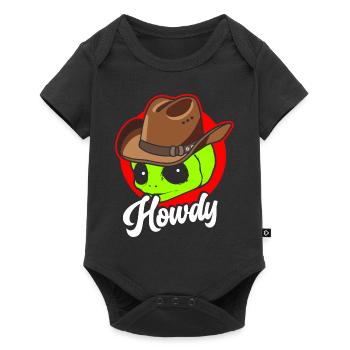 Howdy Alien Cowboy Space UFO Funny Western Rodeo - Baby Premium short-sleeve bodysuit - black - Front