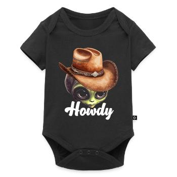 Howdy Alien Cowboy Space UFO Funny Western Rodeo - Baby Premium short-sleeve bodysuit - black - Front