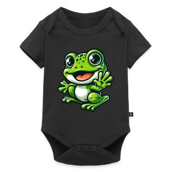 Grenouille Bande Dessinée Mignonne Grenouille - Body à manches courtes Premium Bébé - noir - Devant