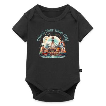 Foire du parc d’attractions, fête foraine, fête du village - Body à manches courtes Premium Bébé - noir - Devant
