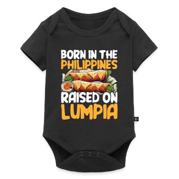 Né aux Philippines et élevé à Lumpia - Body à manches courtes Premium Bébé - noir - Devant