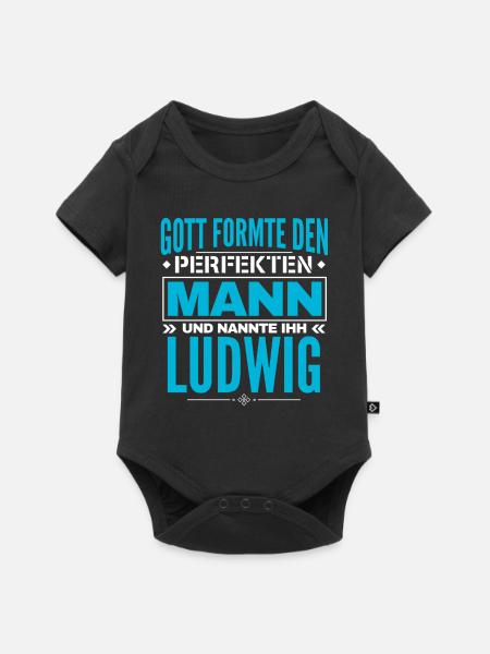 Ludwig Name Design - Baby Premium Kurzarmbody - Schwarz