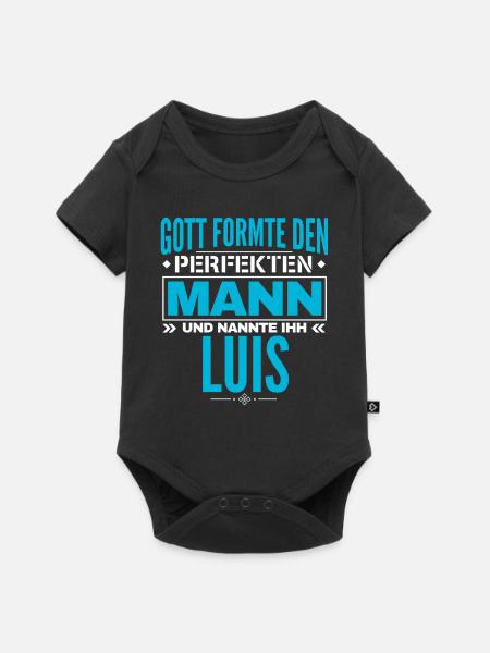 Luis Name Design - Baby Premium Kurzarmbody - Schwarz