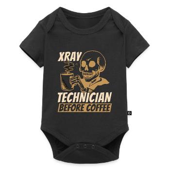 Xray Technician Before Radiographer Coffee Lover - Baby Premium Kurzarmbody - Schwarz - Vorne
