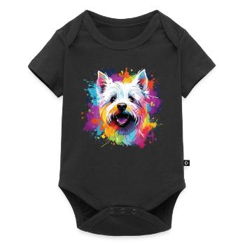 Watercolor Colorful West Highland White - Baby Premium short-sleeve bodysuit - black - Front