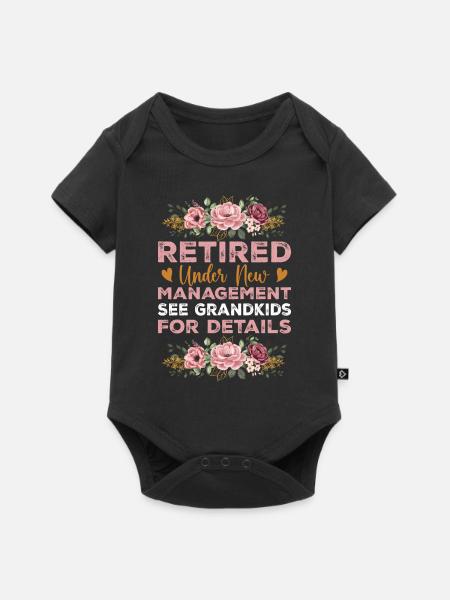 Retired Under New Management See Grandkids - Premium kortærmet baby-body  - sort