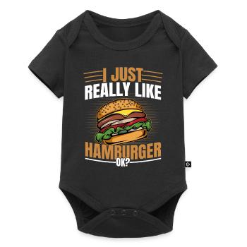 J’aime vraiment le hamburger, d’accord ? Petits pains à la viande Nourriture B - Body à manches courtes Premium Bébé - noir - Devant