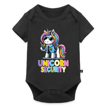 Unicorn Rainbow Cute Unicorn Security - Baby Premium short-sleeve bodysuit - black - Front