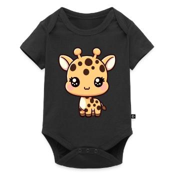 Kawaii bébé girafe graphique mignonne girafe - Body à manches courtes Premium Bébé - noir - Devant