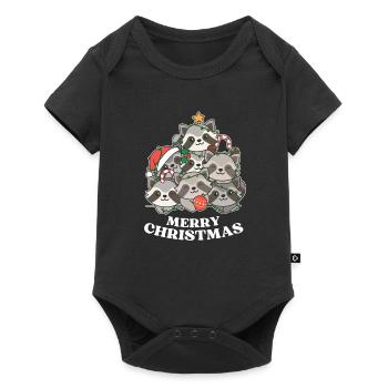 Joyeux Noël raton laveur réveillon de Noël ratons laveurs - Body à manches courtes Premium Bébé - noir - Devant