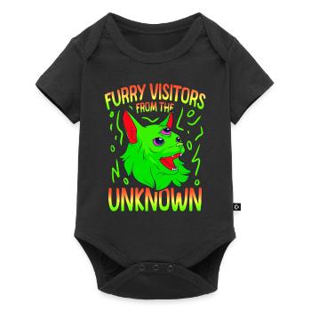 Cat Alien, UFO, UAP, Space, Space Flying Object - Baby Premium short-sleeve bodysuit - black - Front