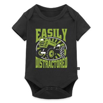 Easily Distractored Organic Farmer Farmer Agriculture - Baby Premium short-sleeve bodysuit - black - Front