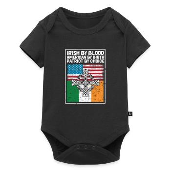 Irisch durch Blut Amerikanisch durch Geburt - Baby Premium Kurzarmbody - Schwarz - Vorne