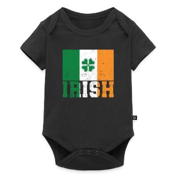 Drapeau irlandais patriotique Irlande trèfle - Body à manches courtes Premium Bébé - noir - Devant