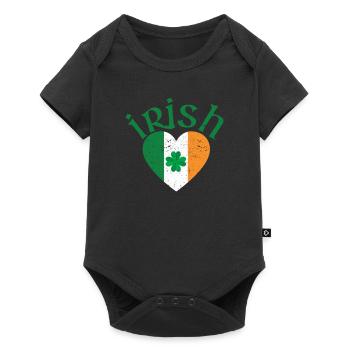 Drapeau irlandais patriotique Irlande trèfle - Body à manches courtes Premium Bébé - noir - Devant