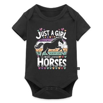 Cadeau d’amant de cheval juste une fille qui aime les chevaux - Body à manches courtes Premium Bébé - noir - Devant