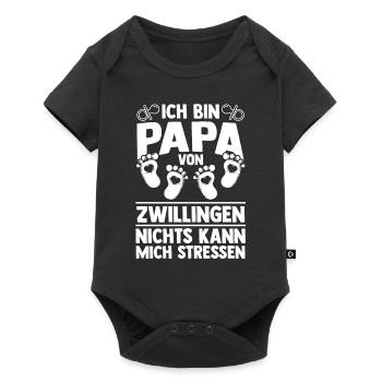 Vater Papa von Zwillingen Zwillingspapa - Baby Premium Kurzarmbody - Schwarz - Vorne