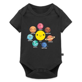 Système Solaire, Planètes, Science Espace, Astrologie - Body à manches courtes Premium Bébé - noir - Devant