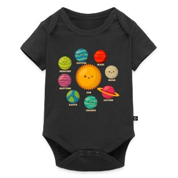 Système Solaire, Planètes, Science Espace, Astrologie - Body à manches courtes Premium Bébé - noir - Devant