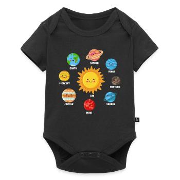Système Solaire, Planètes, Science Espace, Astrologie - Body à manches courtes Premium Bébé - noir - Devant