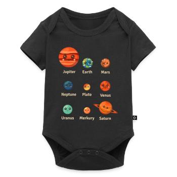 Système Solaire, Planètes, Science Espace, Astrologie - Body à manches courtes Premium Bébé - noir - Devant