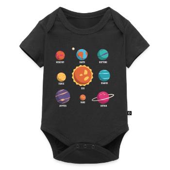 Système Solaire, Planètes, Science Espace, Astrologie - Body à manches courtes Premium Bébé - noir - Devant