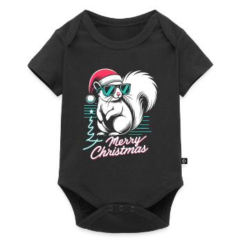 Neon Christmas Squirrel: 90s Style - Baby Premium short-sleeve bodysuit - black - Front