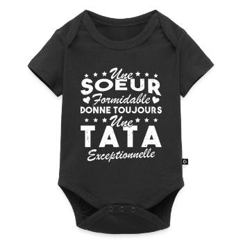 Une Sœur formidable donne une Tata exceptionnelle - Body à manches courtes Premium Bébé - noir - Devant