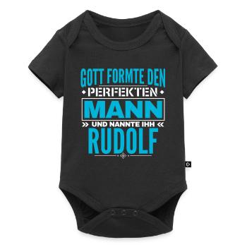 Rudolf Name Design - Baby Premium Kurzarmbody - Schwarz - Vorne