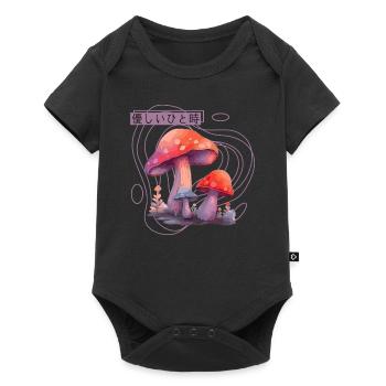 Cute Mushrooms Fungi Goblincore Aesthetic Cottagec - Baby Premium Kurzarmbody - Schwarz - Vorne