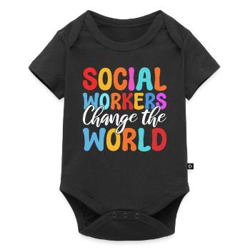 Social Workers Change The World Fallbearbeiter - Baby Premium Kurzarmbody - Schwarz - Vorne