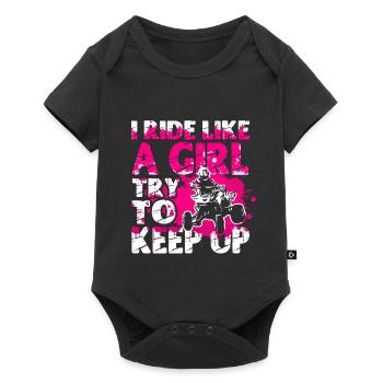 Quadgirl ATV 4 Wheeler Off Roading Lover - Baby Premium Kurzarmbody - Schwarz - Vorne