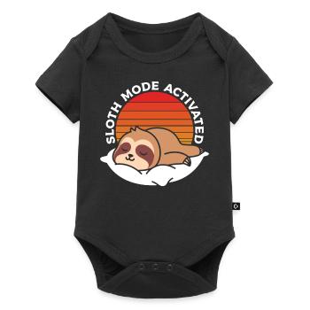 Sloth mode enabled in retro t-shirt - Baby Premium short-sleeve bodysuit - black - Front